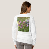 Schönes Lila Iris Blume Blumenstrauß Foto T-Shirt (Schwarz voll)
