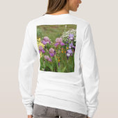 Schönes Lila Iris Blume Blumenstrauß Foto T-Shirt (Rückseite)