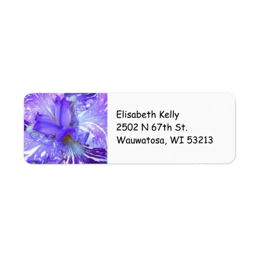 Schönes Lila Iris Rücksendeadresse Label (Vorne)