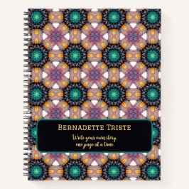 Schönes Lila Mauve Individuelle Name Geometrisches Notizblock