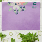 Schönes lila Pergament mit Blume Geschirrtuch (Gefaltet)