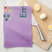 Schönes lila Pergament mit Blume Geschirrtuch (Viertel Falte)