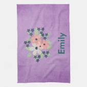 Schönes lila Pergament mit Blume Geschirrtuch (Vertikal)