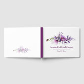 Schönes Lila Poppies Brautparty Gästebuch (Voll)
