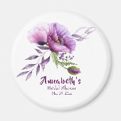 Schönes Lila Poppies Brautparty Magnet (Vorne)