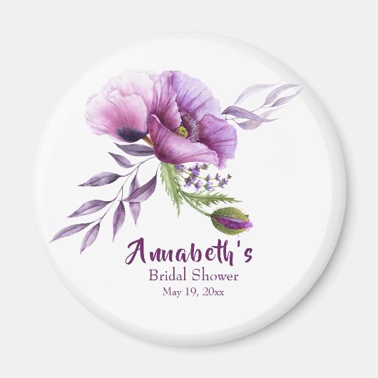 Schönes Lila Poppies Brautparty Magnet (Vorne)