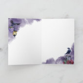 Schönes Lila Raven Halloween-Party Einladung (Innenseite)