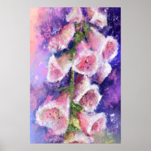 Schönes Lila Rosa Blumen Poster