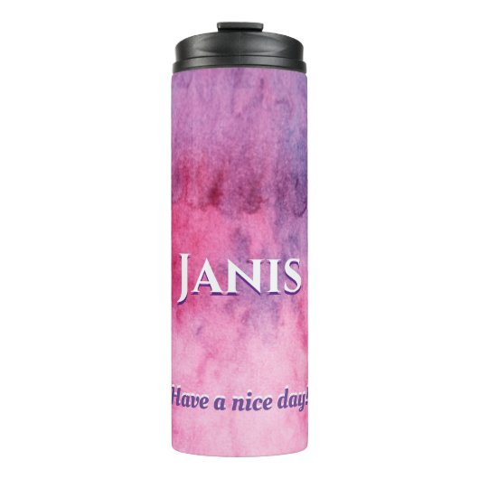 Schönes, Lila rosa Pastell-Design Thermosbecher (Vorderseite)