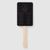 Schönes lila-schwarzes Hochzeitsprogramm Fächer (Rückseite)