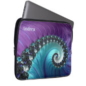 Schönes Lila türkisfarbenes Fraktal Laptopschutzhülle (Vorne Rechts)