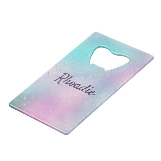 Schönes Lila und blau Ombre Geldbeutel Flaschenöffner (Vorderseite Schrägansicht)