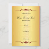 Schönes lila und weißes Gold Einladung (Rückseite)