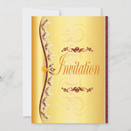 Schönes lila und weißes Gold Einladung