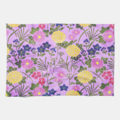 Schönes lila Vintage-Blumenmuster Geschirrtuch (Horizontal)