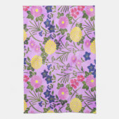Schönes lila Vintage-Blumenmuster Geschirrtuch (Vertikal)