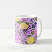 Schönes lila Vintage-Blumenmuster Kaffeetasse (VorderseiteRechts)