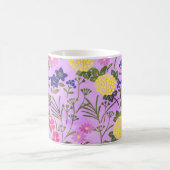 Schönes lila Vintage-Blumenmuster Kaffeetasse (Mittel)