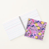 Schönes lila Vintage-Blumenmuster Notizblock (Innenseite)