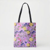 Schönes lila Vintage-Blumenmuster Tasche (Vorderseite)