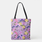Schönes lila Vintage-Blumenmuster Tasche (Rückseite)