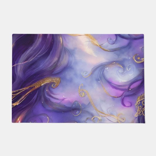 Schönes Lila wirbelloses Muster Fußmatte (Vorderseite)