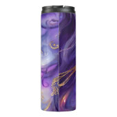 Schönes Lila wirbelloses Muster Thermosbecher (Rückseite)