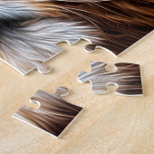 Schönes Löwengesicht, Nahaufnahme Puzzle (Seite)