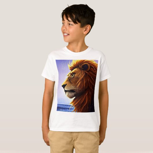 Schönes Löwenportrait auf See Personalisiert Kid T-Shirt (Vorne ganz)