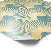 Schönes Lüftermuster, aquamarines Gold, Art-Deco-M Fotodruck (Ecke)