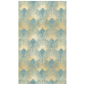 Schönes Lüftermuster, aquamarines Gold, Art-Deco-M Tischdecke (Vorderseite)