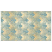 Schönes Lüftermuster, aquamarines Gold, Art-Deco-M Tischdecke (Vorderseite (Horizontal))
