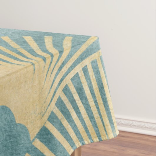 Schönes Lüftermuster, aquamarines Gold, Art-Deco-M Tischdecke (Beispiel)