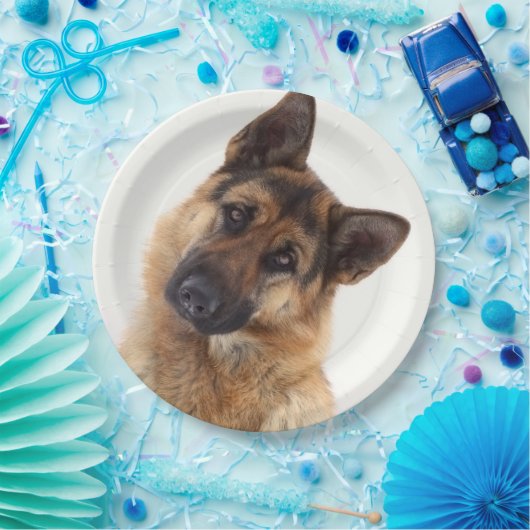 Schönes lustiges deutsches Hirtenportrait Pappteller (Party)