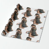 Schönes Mädchen auf wunderschönem Wrapping Paper Geschenkpapier (Ungerollt)