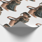 Schönes Mädchen auf wunderschönem Wrapping Paper Geschenkpapier (Ecke)