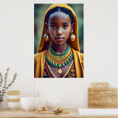 schönes Mädchen aus zentralafrikanischer Volkszuge Poster (Küche)