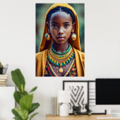 schönes Mädchen aus zentralafrikanischer Volkszuge Poster (Heimbüro)