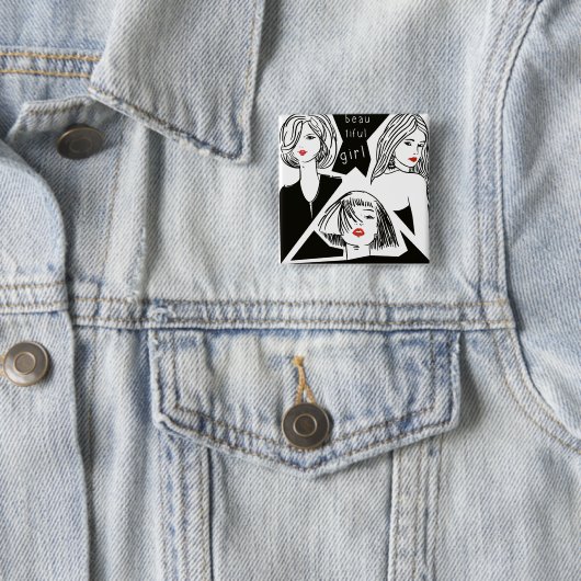 schönes Mädchen Button (Beispiel)