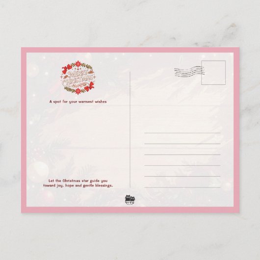 Schönes Mädchen, das auf der Winterstraße läuft Postkarte (Rückseite)