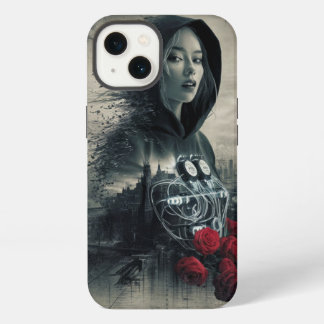 Schönes Mädchen-Design mit schwarzem Hoodi-iPhone iPhone 13 Hülle