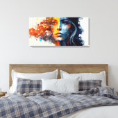 Schönes Mädchen-Gemälde, warme Farben, horizontal Leinwanddruck (Insitu (Schlafzimmer))