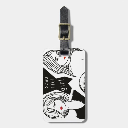 schönes Mädchen Gepäckanhänger (Vorderseite vertikal)