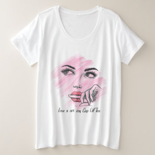 Schönes Mädchen Gesicht Große Größe T-Shirt
