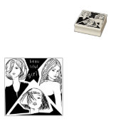 schönes Mädchen Gummistempel (Stempel)