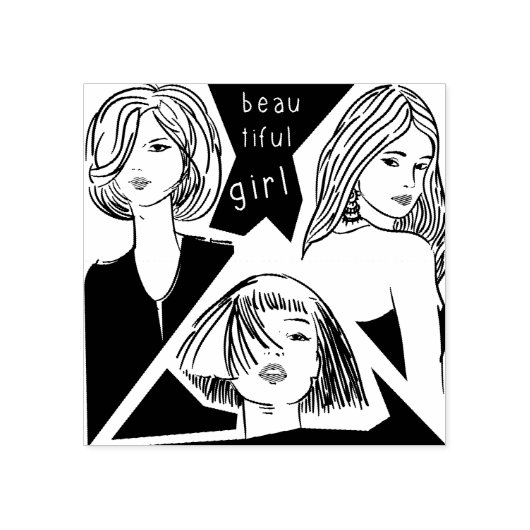 schönes Mädchen Gummistempel (Prägung)