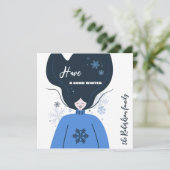 Schönes Mädchen Habe einen guten Winter Karte (Stehend Vorderseite)