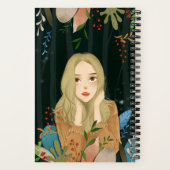 Schönes Mädchen IIlustrationsnotizbuch Notizblock (Rückseite)