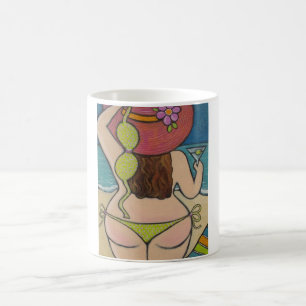 Schönes Mädchen im Bikini Kaffeetasse