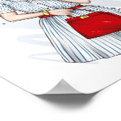 Schönes Mädchen in stilvollen Kleidung mit Mode ac Poster (Ecke)